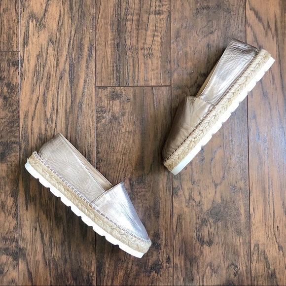 Carmen Saiz • rose gold leather espadrilles flats slip ons Spanish Made in Spain - Picture 4 of 10